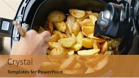  Presentation with grilled - Presentation consisting of air-fryer-homemade-grilled-potato background and a gold colored foreground
