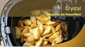  Presentation with grilled - PPT layouts having air-fryer-homemade-grilled-potato background and a tawny brown colored foreground