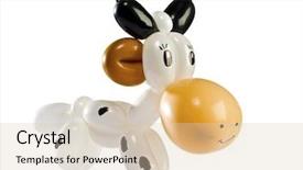  Presentation with animal cow - Presentation design having animals entertainment - balloon animal cow background and a lemonade colored foreground