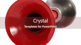  Presentation with trumpet - Presentation theme with red bulb trumpet background and a tawny brown colored foreground