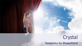  Presentation with red stage curtain - Slides featuring  background and a  colored foreground