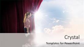  Presentation with red stage curtain - Beautiful PPT theme featuring  backdrop and a  colored foreground