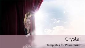  Presentation with red stage curtain - Cool new slides with  backdrop and a  colored foreground