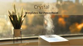  Presentation with indoor winter - Presentation having air-humidifier-making-hot-steam background and a coral colored foreground