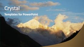  Presentation with sunset - Presentation theme consisting of air india - bhagirathi parbat peak in himalayan background and a teal colored foreground