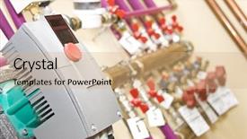  Presentation with pump - Slides featuring air line - pump pipes and tubes background and a coral colored foreground