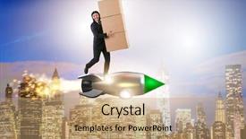  Presentation with techniques of improving health service delivery - Audience pleasing slide set consisting of air post - businessman in fast delivery service backdrop and a coral colored foreground