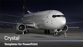  Presentation with cargo plane - Colorful PPT layouts enhanced with aircraft ship - cargo plane at an airport backdrop and a dark gray colored foreground
