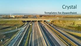  Presentation with cars - Colorful theme enhanced with air logistic - highway with cars passing backdrop and a sky blue colored foreground