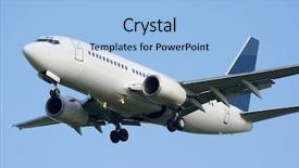  Presentation with commercial - PPT theme with air logistic - white commercial airplane against clear background and a light blue colored foreground