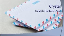  Presentation with mail - Presentation design consisting of air mail envelopes background and a sky blue colored foreground