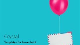  Presentation with balloon - Colorful slide deck enhanced with air-mail-letter-envelope-flying backdrop and a teal colored foreground