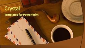  Presentation with mail - Cool new presentation theme with air mail backdrop and a tawny brown colored foreground