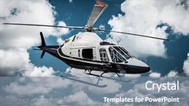  Presentation with medical helicopter - Slide deck featuring air medical transport - helicopter isolated under the white background and a  colored foreground