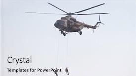  Presentation with medical helicopter - Slide set enhanced with air medical transport - two man climb from helicopter background and a white colored foreground