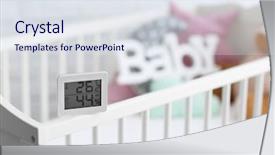  Presentation with control - Slide deck featuring air monitoring - digital temperature and humidity control background and a sky blue colored foreground