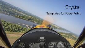  Presentation with cockpit - Amazing PPT theme having air navigation - cockpit view from small vintage backdrop and a light blue colored foreground