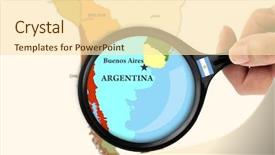  Presentation with magnifying glass - Audience pleasing slide deck consisting of air navigation - magnifying glass over a map backdrop and a lemonade colored foreground