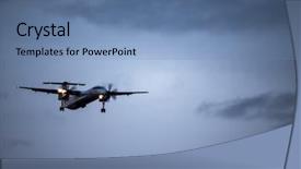  Presentation with prayer clouds - PPT layouts enhanced with air navigation - passenger airliner flying background and a teal colored foreground