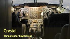  Presentation with airplane navigation - PPT theme consisting of air navigation - pilot cockpit in an passenger background and a tawny brown colored foreground