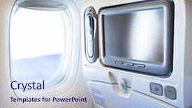  Presentation with airplane navigation - Beautiful presentation theme featuring air navigation - travelling by the airplane backdrop and a light blue colored foreground