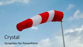  Presentation with wind - Audience pleasing presentation theme consisting of air navigation - wind sock against clear blue backdrop and a light blue colored foreground