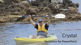  Presentation with compass ocean - Audience pleasing PPT layouts consisting of air new zealand - man enjoying an ocean kayaking backdrop and a light blue colored foreground