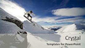  Presentation with deep blue - Theme consisting of air new zealand - snowboarder riding off cliff background and a light gray colored foreground