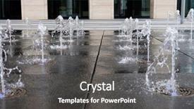  Presentation with water fountain - Audience pleasing PPT theme consisting of air on the street drop backdrop and a dark gray colored foreground