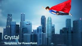  Presentation with movement - Slides with air over city background background and a  colored foreground