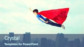  Presentation with imagination - Presentation theme with air over city background background and a ocean colored foreground