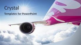  Presentation with air plane - Slides with air plane - aircraft airplane in the sky background and a light blue colored foreground