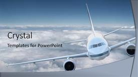  Presentation with air plane - Cool new slides with air plane - airplane in the sky backdrop and a light blue colored foreground