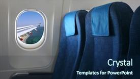  Presentation with air plane - Amazing presentation design having air plane - airplane seat and window inside backdrop and a navy blue colored foreground