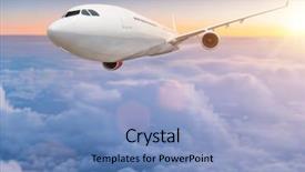  Presentation with commercial air ducts - Beautiful presentation featuring air plane - commercial airplane flying above dramatic backdrop and a  colored foreground