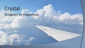  Presentation with air plane - Audience pleasing slide deck consisting of air plane - window view backdrop and a light blue colored foreground