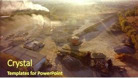  Presentation with pollution air - Audience pleasing PPT theme consisting of air pollution by smoke coming backdrop and a tawny brown colored foreground