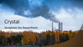  Presentation with pollution air - PPT theme with air pollution by smoke coming background and a light blue colored foreground