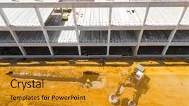  Presentation with european union - Audience pleasing PPT theme consisting of air pollution control - aerial view of construction site backdrop and a gold colored foreground