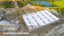  Presentation with european union - PPT theme consisting of air pollution control - aerial view of industrial zone background and a gray colored foreground