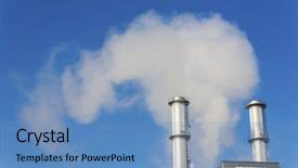  Presentation with pollution - Cool new theme with air pollution control - industrial chimney with exhaust gases backdrop and a  colored foreground