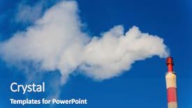  Presentation with air pollution - Amazing presentation theme having air pollution control - industrial slot with exhaust gases backdrop and a teal colored foreground