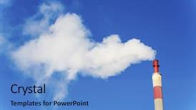  Presentation with air pollution - PPT theme enhanced with air pollution control - industrial slot with exhaust gases background and a teal colored foreground
