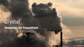  Presentation with pollution air - Audience pleasing slide deck consisting of air-pollution-from-power-plant backdrop and a tawny brown colored foreground