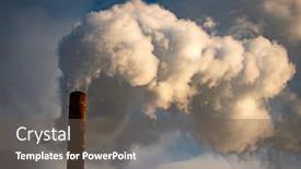  Presentation with air pollution - Beautiful PPT theme featuring air-pollution-from-power-plant backdrop and a gray colored foreground
