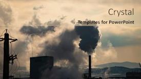  Presentation with air pollution - Slide set with air-pollution-from-power-plant background and a lemonade colored foreground