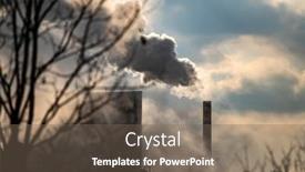  Presentation with air pollution - Slide set consisting of air-pollution-from-power-plant background and a violet colored foreground