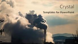  Presentation with pollution air - Colorful slide set enhanced with air-pollution-from-power-plant backdrop and a lemonade colored foreground