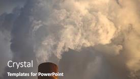  Presentation with pollution air - Slide deck enhanced with air-pollution-from-power-plant background and a violet colored foreground