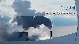  Presentation with pollution air - Slide set consisting of air-pollution-from-power-plant background and a light blue colored foreground